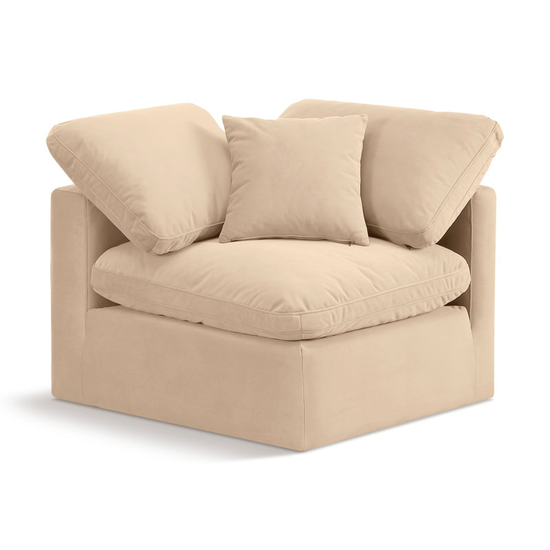 Fauteuil Musheerah, Velours beige
