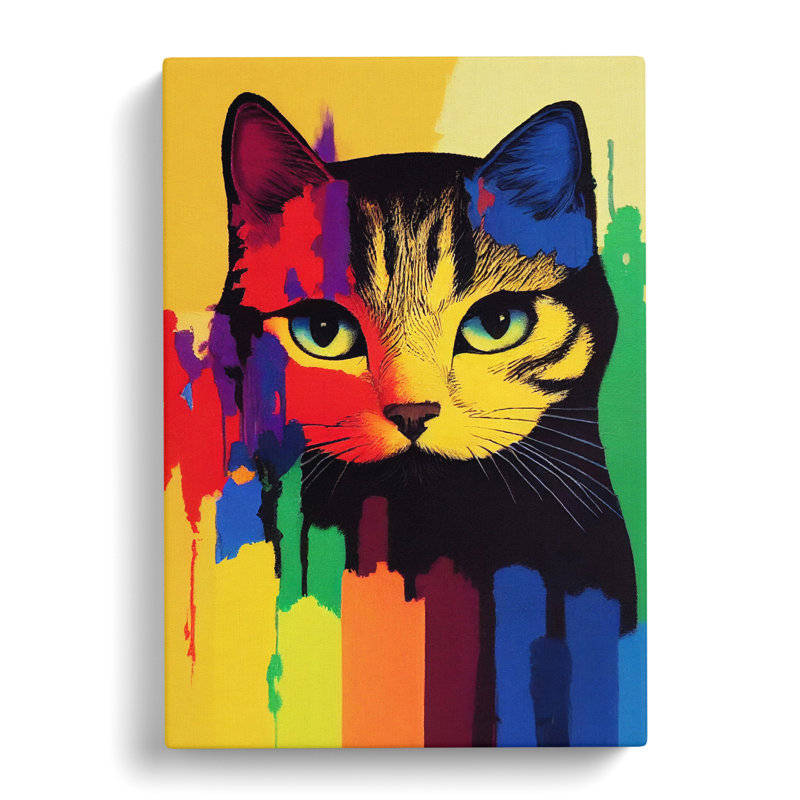 Cat Crayon Vol.2 - Wrapped Canvas, 76cm H x 50cm W x 3cm D
