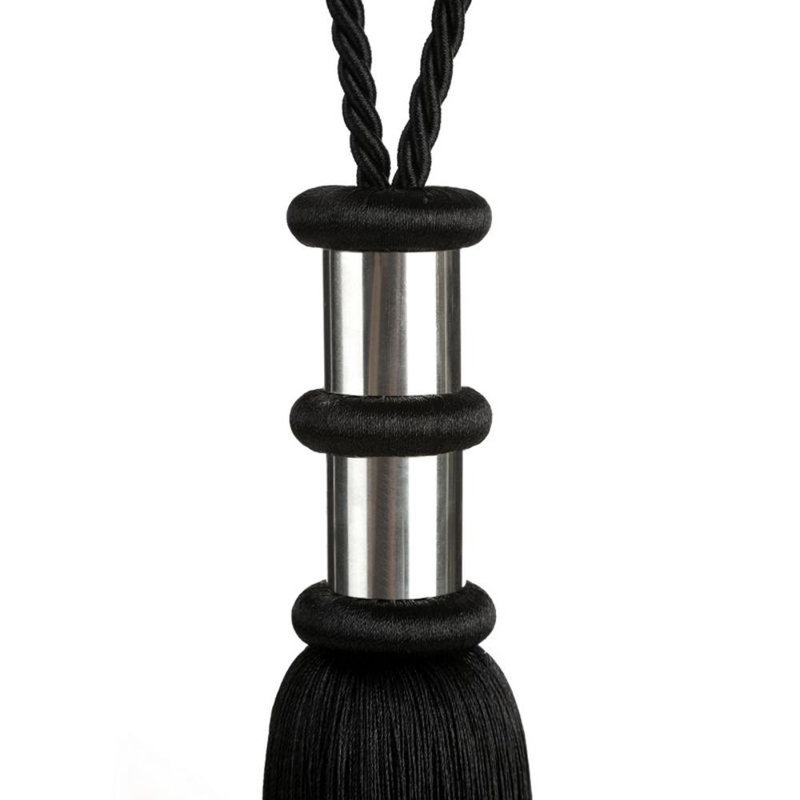 Hallee Fabric 38cm Curtain Tieback, Black