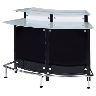 Keystone Glass Top Bar Unit Black by Alma