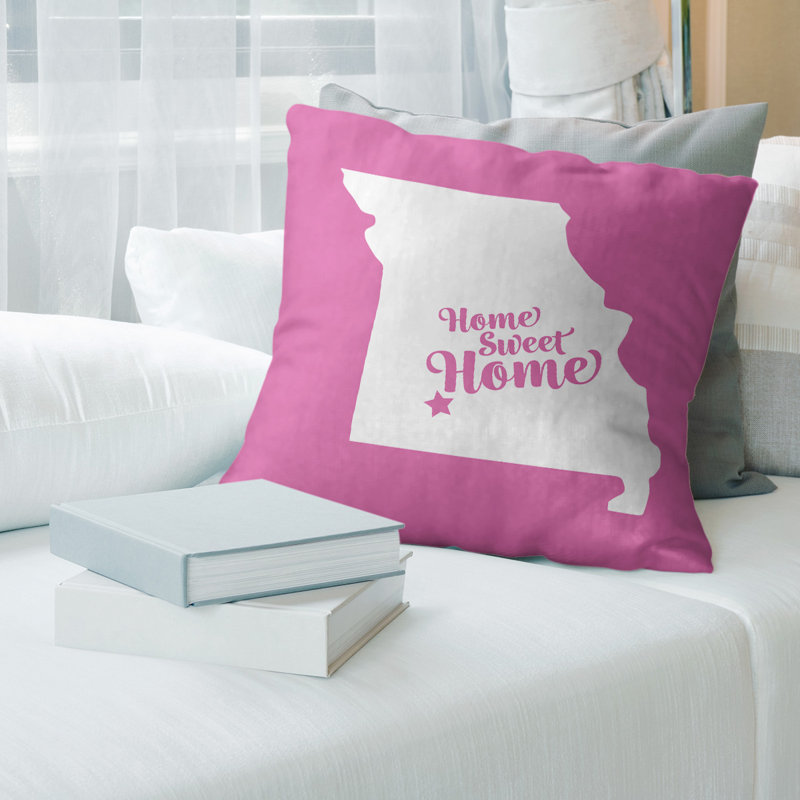 Coussin en lin home, Springfield, 14 po x 14 po, Rose