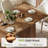 63'' Solid Wood Dining Table for 4-6 People, Rectangular Top with Wavy Edge