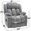 Fauteuil inclinable électrique Chenille avec massage par vibration 8 points et chauffage lombaire, ports USB et Type-C, porte-gobelets en acier inoxydable-1601812895