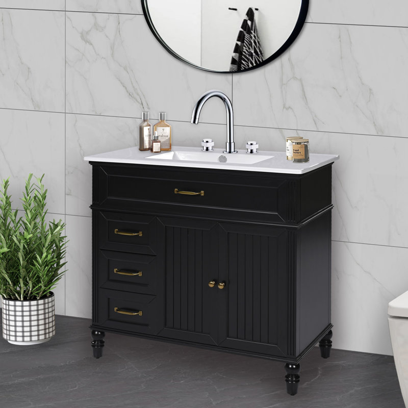 Ensemble de meuble-lavabo polyvalent avec porte 36 po, 36 po avec tiroir, finition peinte