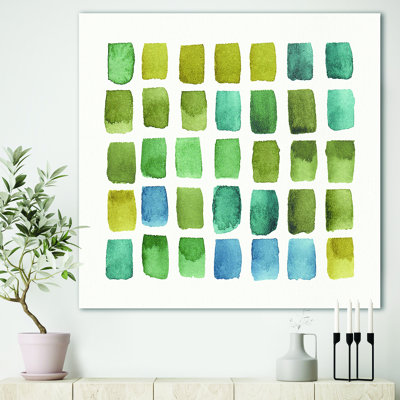 «Geometric Maze of Blue and Green», reproduction d'art sur toile