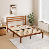 Maddie Solid Wood Slat Bed By Zinus