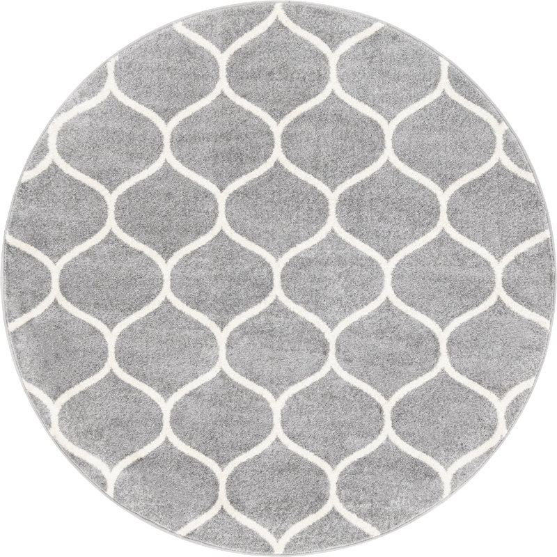 Llanet Geometric Indoor Rug, Round 6'1"