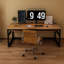 Bureau rectangulaire brun et noir en bois massif-1815258928
