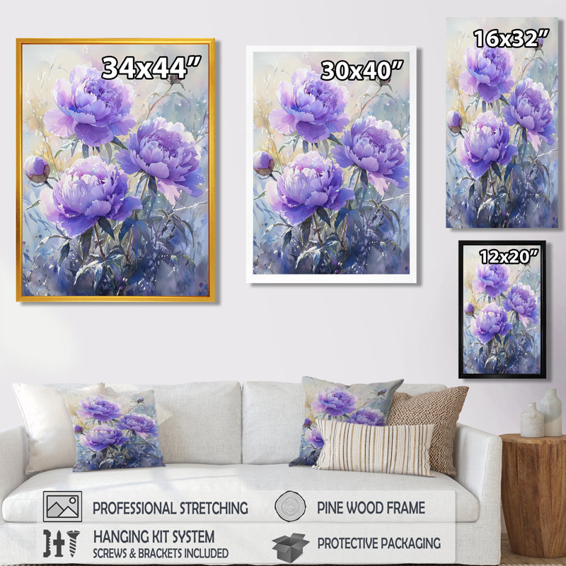 Kesterson - Art mural floral, Argent argent, H 44 po x l 34 po, Reproduction encadrée d'une seule photo