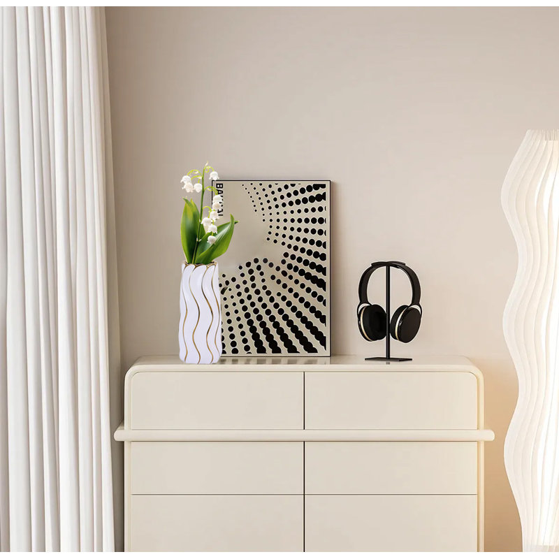 Vase en céramique, vase à fleurs minimaliste, vase décoratif bohème pour la décoration intérieure, Blanc