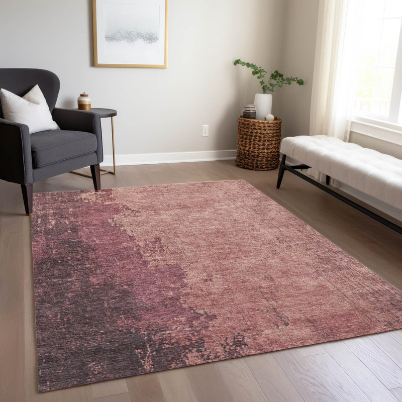 Tapis corail Xhevrie intérieur / extérieur lavable à la machine, Rectangle 5 pi x 7 pi 6 po