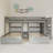 Solid Wood Full Over Twin & Twin Bunk Bed, Triple Bunk Bed With Drawers-1869653311