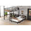 Lit superposé simple TG au-dessus de simple TG / lit mezzanine en métal, lits superposés séparables, avec barrière de sécurité surélevée