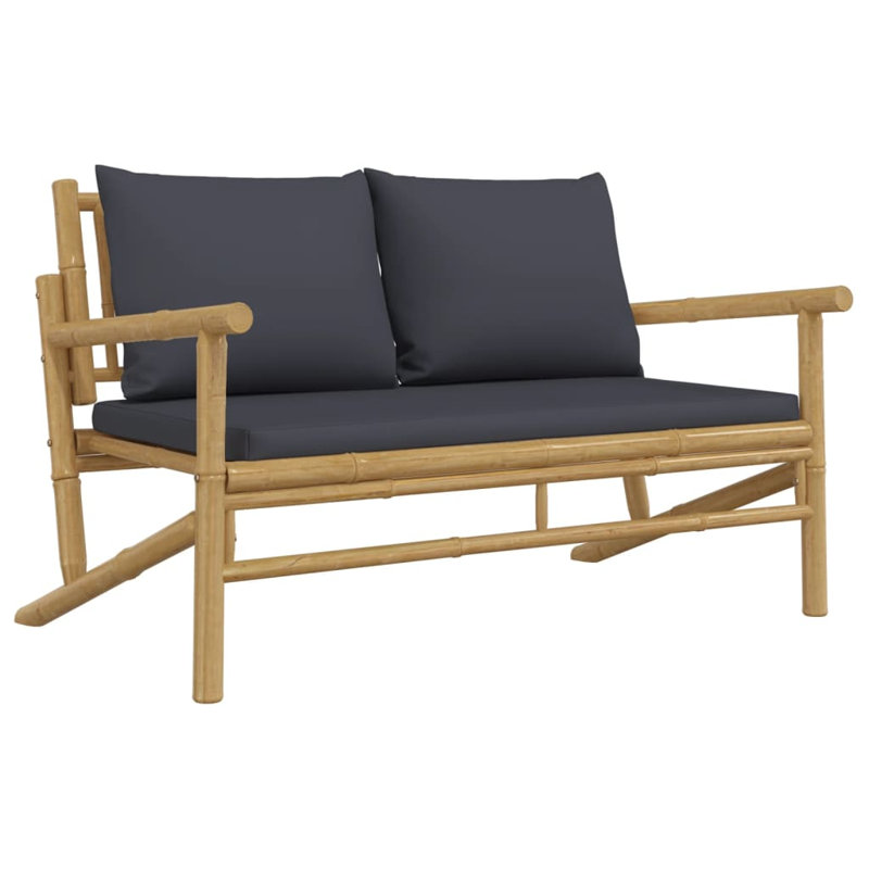Banc de jardin en bois Aniceto, Gris foncé