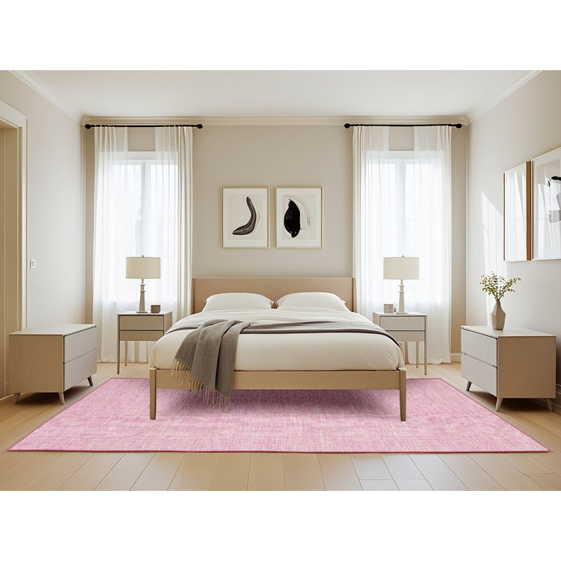 Tapis contemporain rose, Rectangle 5 pi x 8 pi