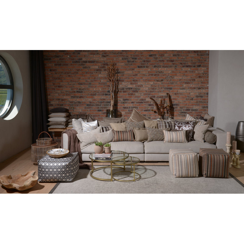 Zircono Chevron Square Cushion, Grey