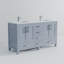 Ensemble de meuble-lavabo double avec plateau en marbre de culture et robinet-706680573