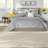 Contemporary Bedding Set, Polyester Microfiber, Modern Grey Silver Design