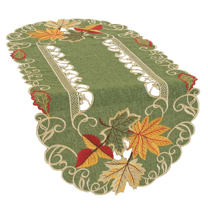 Weiler Embroidered Cutwork Fall Table Runner