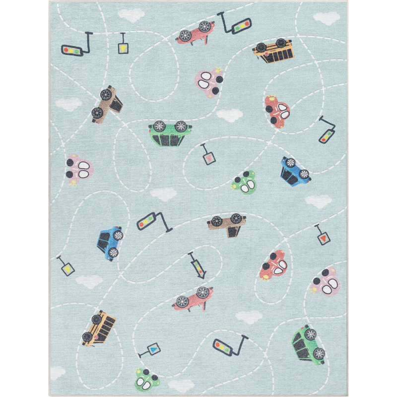Tapis beige Klingbeil, Rectangle 5 pi x 7 pi, Vert