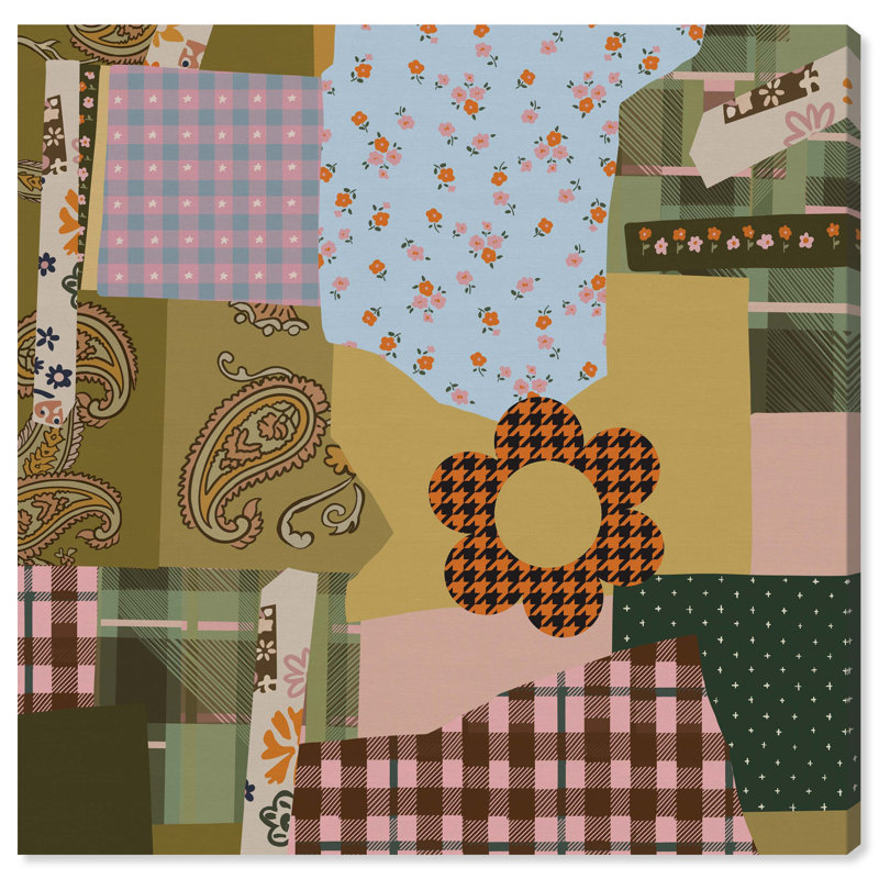 Retro Scarf Canvas Fashion Print by Oliver Gal, Black Frame, 12 x 12, 12"H x 12"W, Gallery Wrapped