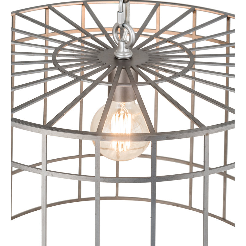 Luminaire tambour suspendu simple 1 lumières Rosner