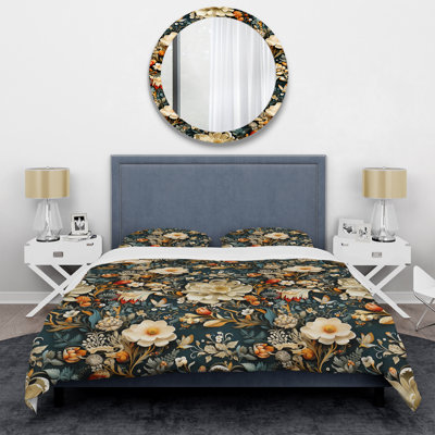 Eclectic Wonderland Forest Garden II Box Stitch Floral Duvet Cover