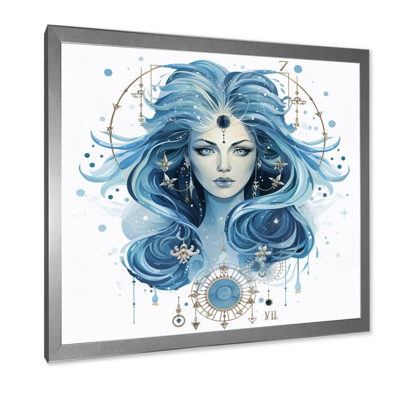Astrologique Insight I sur impression sur toile, H 24 po x l 24 po x P 1 po, Cadre simple argenté