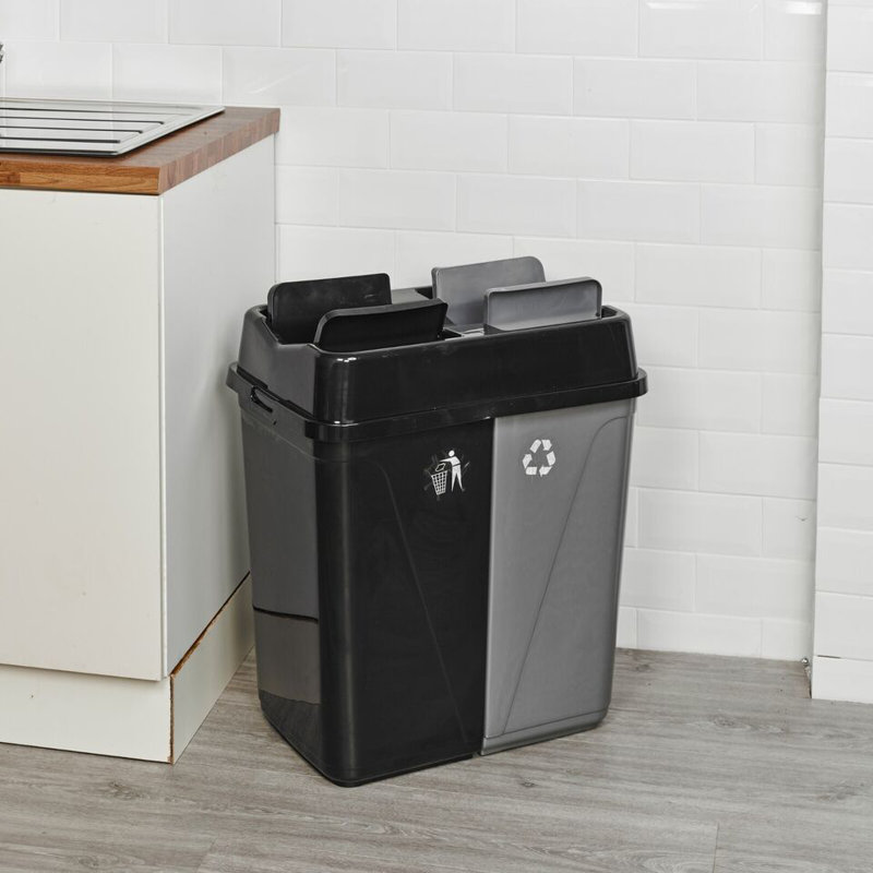 Rebrilliant Plastic Bin, Black/Grey, 100L