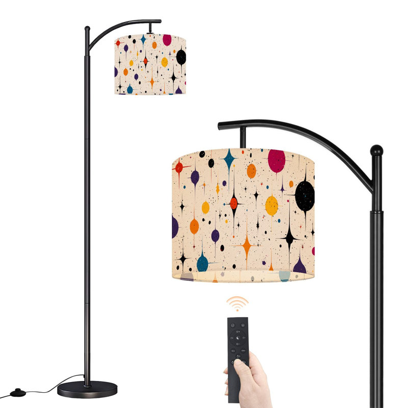 Lampe sur pied à arc avec abat-jour réglable Mid-Century années 50 Modern Retro Luxurious