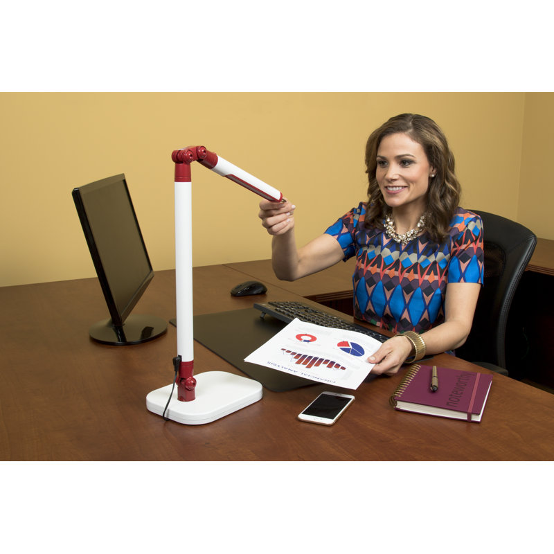 Lampe de bureau 19 po Wylie, Blanc / Rouge