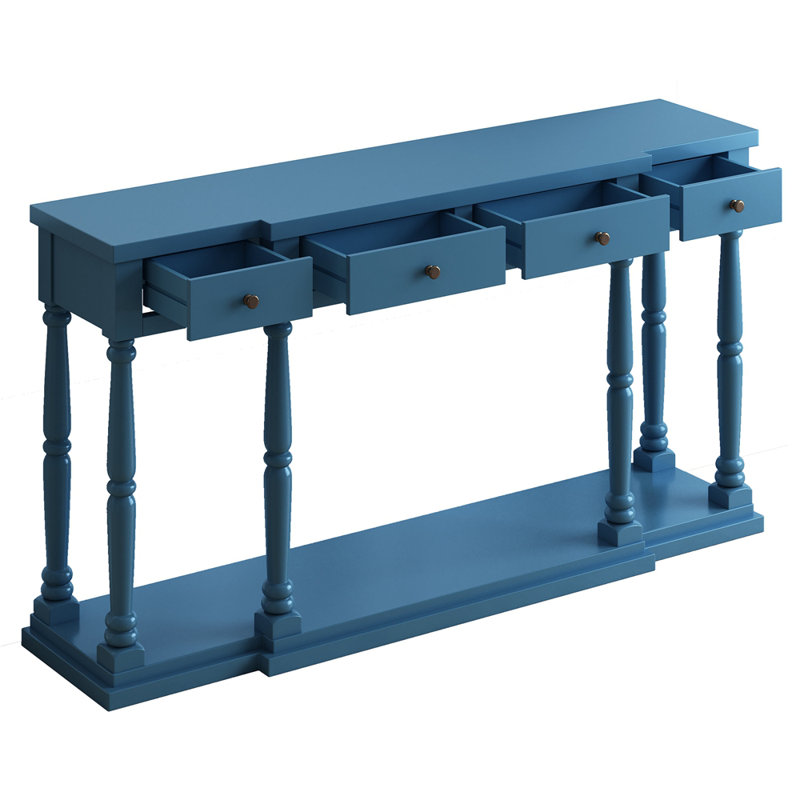 Barthelemy 63.01'' Console Table, Navy Blue
