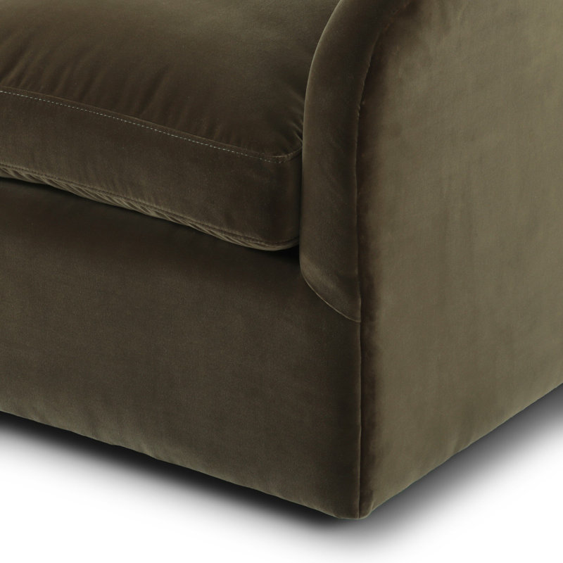 Topanga Swivel Armchair, Surrey Olive Cotton Blend