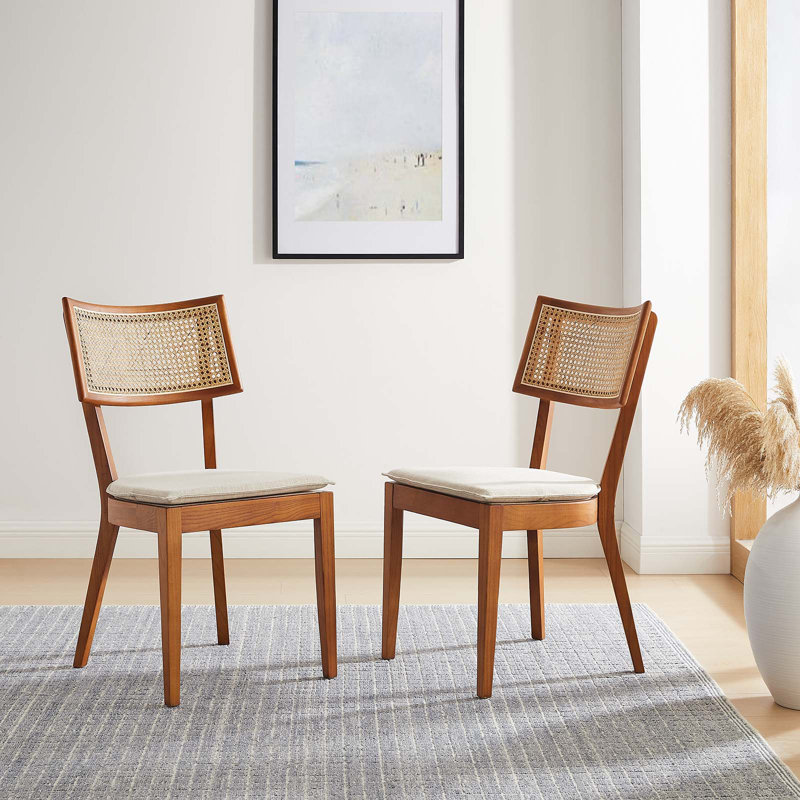 Modway Caledonia Dining Chair, Beige/Walnut