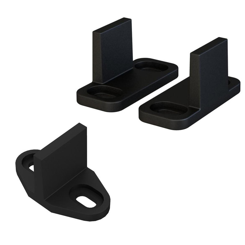 Black Plastic Sliding Door Floor Guide Set