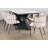 Waterfall Dining Table Set and Woven Pattern Chairs – 7 Piece Modern Dining Room Set