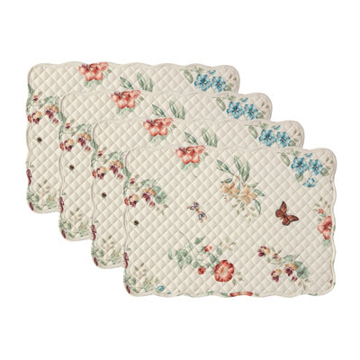 Lenox Butterfly Meadow Fall Quilted Placemats,  Multicolor - 13"W x 19"L 