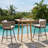 Square Wood Outdoor Bar Table, 31.5" In. W 31.5" In. D