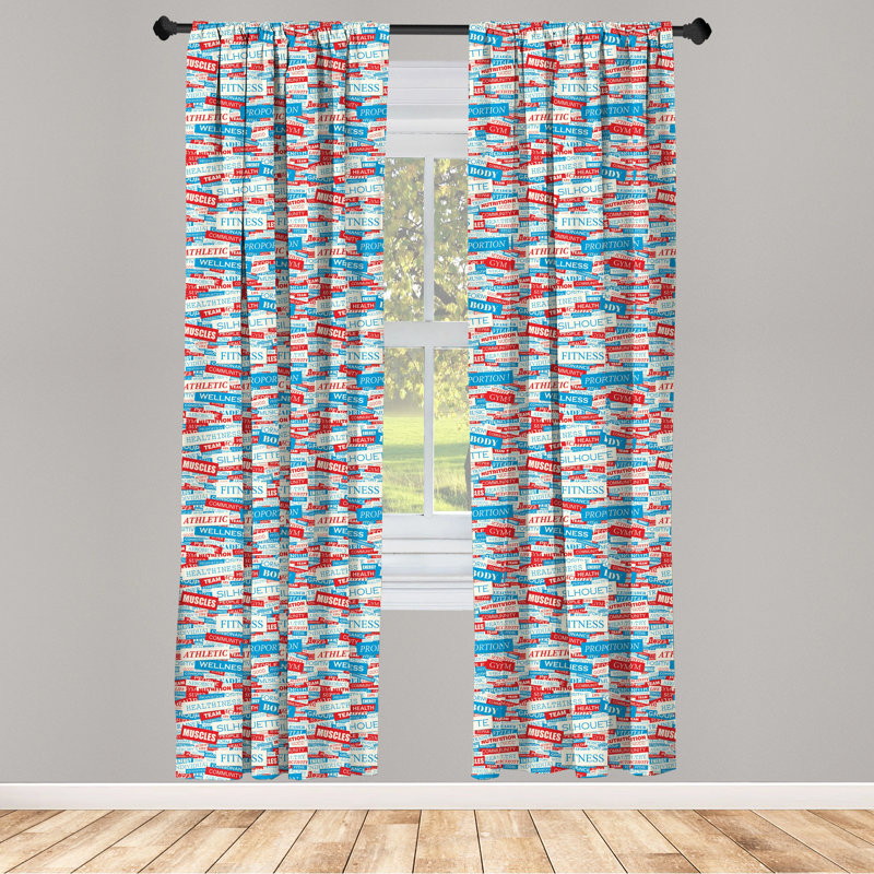 Fitness Semi-Sheer Rod Pocket Curtain Panels, 28" x 63"