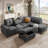 Orisfur. Reversible Sectional Sofa Space Saving With Storage Ottoman Rivet Ornament L-Shape Couch For Large Space Dorm Apartment-589063199