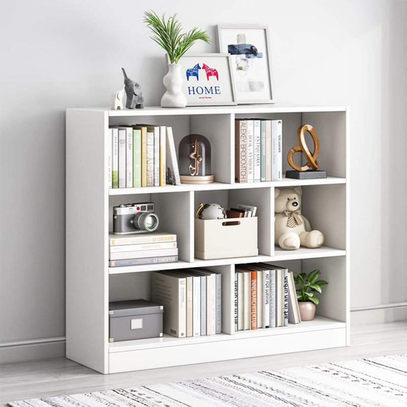 Petite bibliothèque horizontale 7 cubes, Blanc chaud