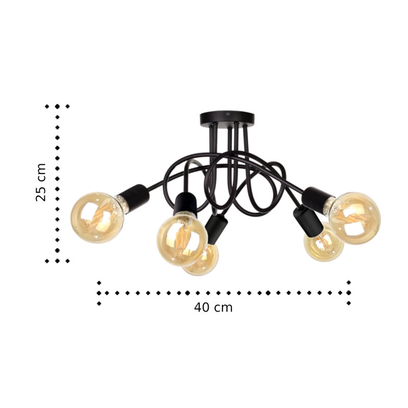 Keytesville 5 - Light Chandelier, Black