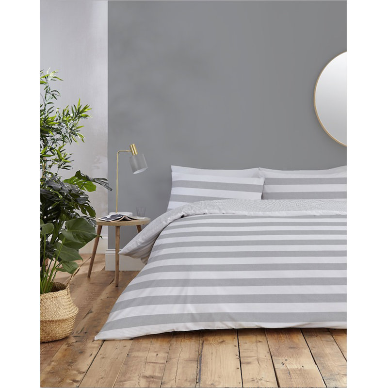 Phifer Striped Duvet Cover Set with Pillowcases, Double Duvet Cover + 2 Pillowcases