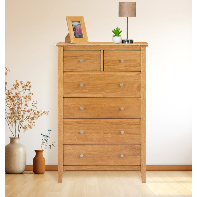 Lanie Solid Wood 70cm W 6 - Drawer Chest of Drawers
