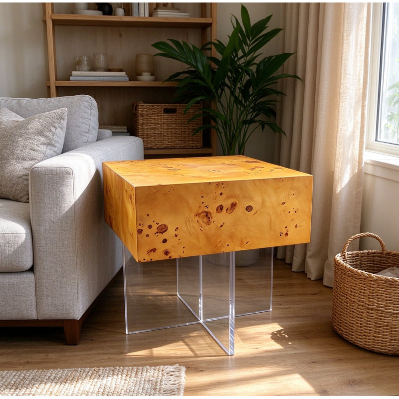 Table de bout carrée Burl