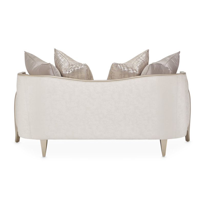 Malibu Crest 70'' Recessed Arm Loveseat, Cloud White 100% Polyester