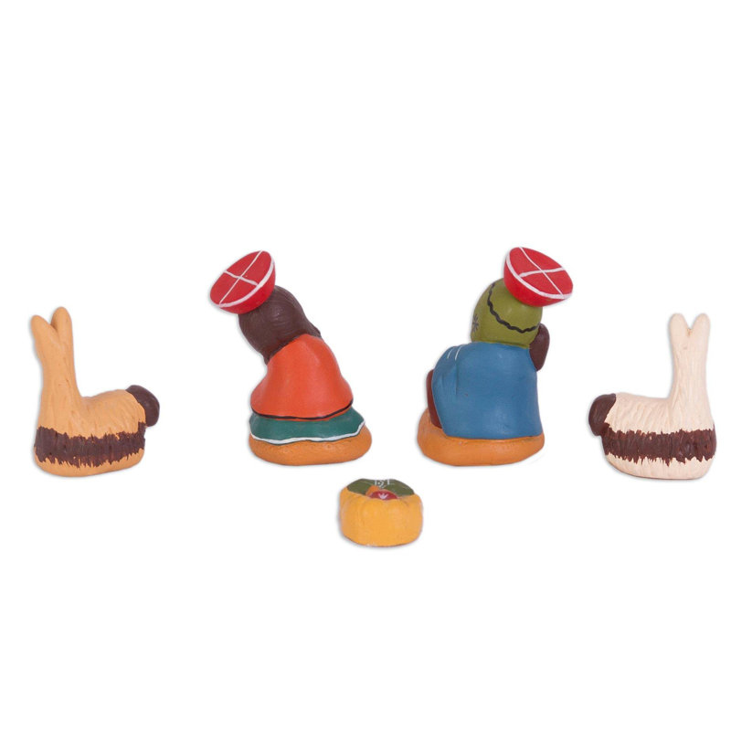 Ensemble de crèche de lit en céramique à cuzco naissance 5 pièces Rupert