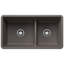 Precis SILGRANIT 33" L x 18" W Double Bowl Undermount Kitchen Sink with Low Divide-34379688