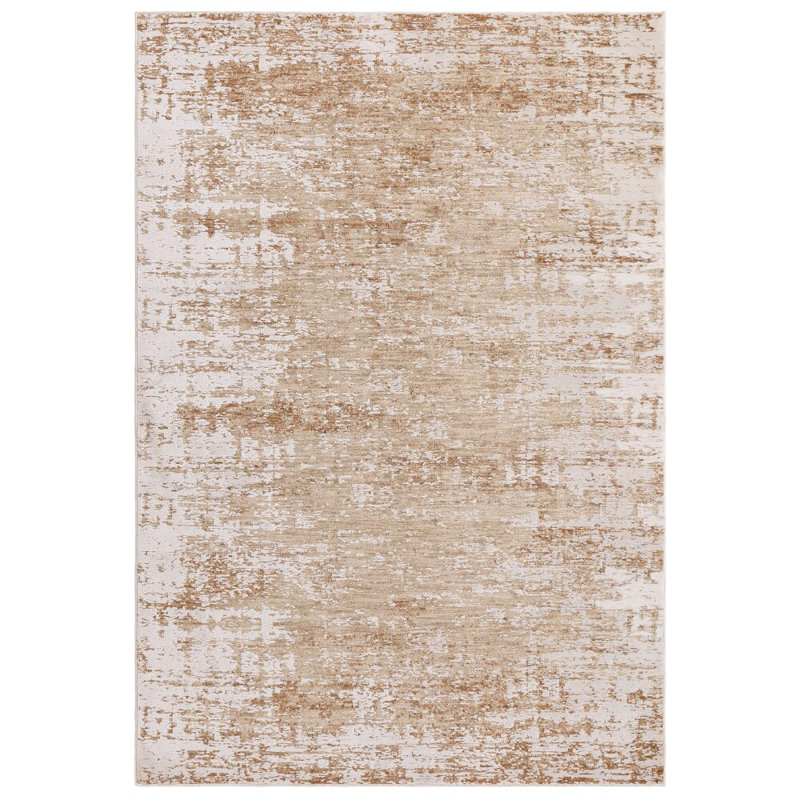 Dune Abstract Orange/Ivory Area Rug, Rectangle 120 x 160 cm