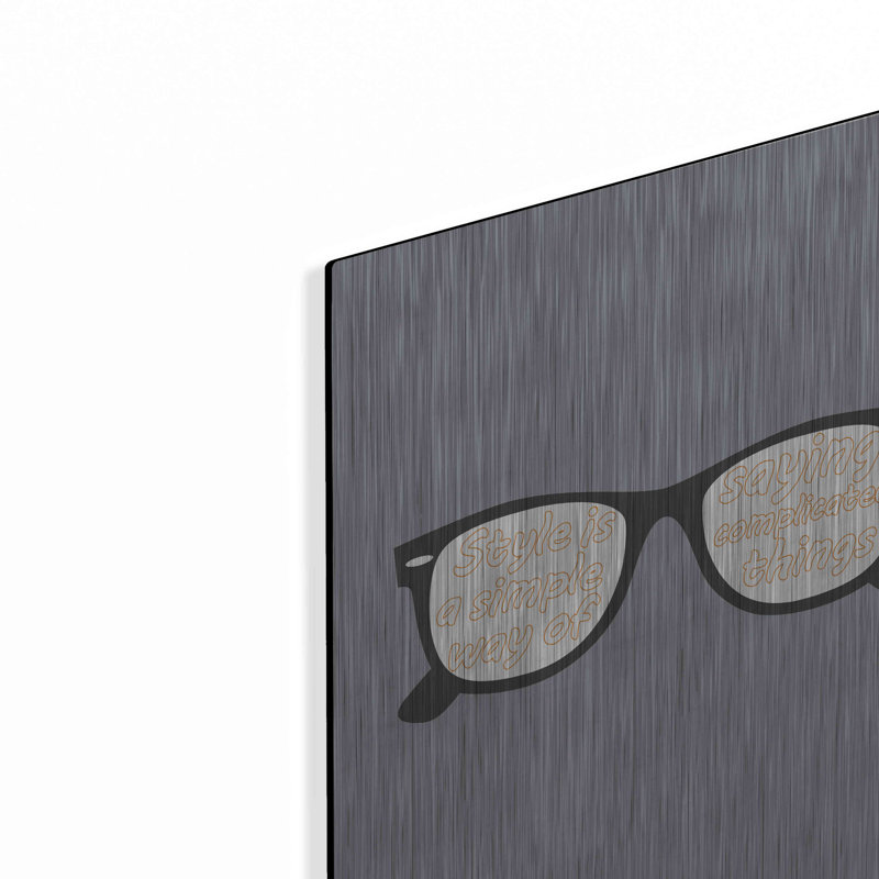 Trinx 'Glasses' by GraphINC, Metal Wall Art, 12"x16"